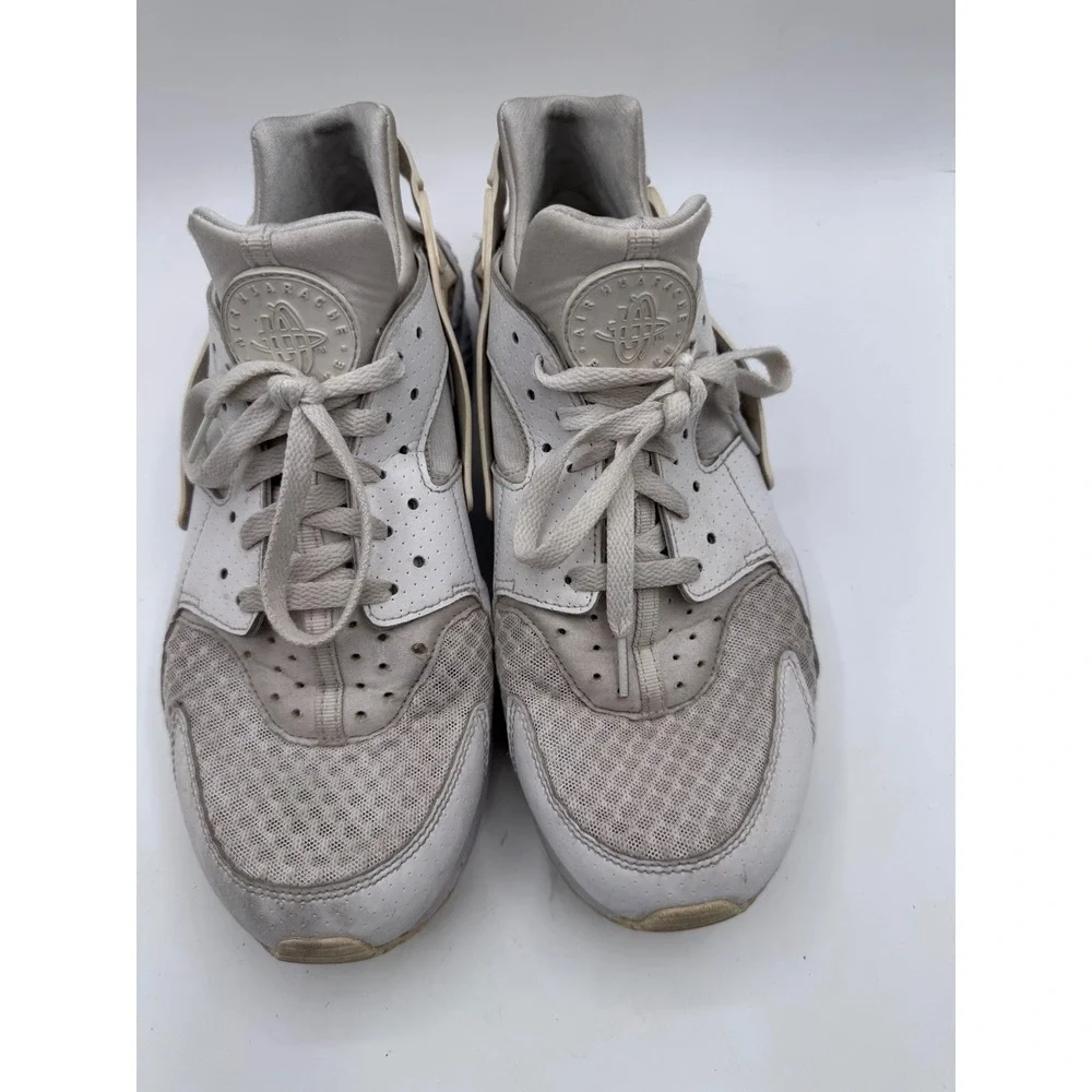 Nike Air Huarache Men's 12 Triple‎ White Running Sneakers Athletic Shoes